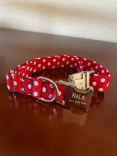 Collars-Tags Puppy-Dog-Collar Adjustable Personalized Medium Dogs Nylon Dot for Small