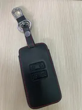 Funda de cuero genuino para llave de coche Renault KOLEOS Kadjar Arkana samsung QM5, 4 botones, juego de llaves inteligentes con anillo