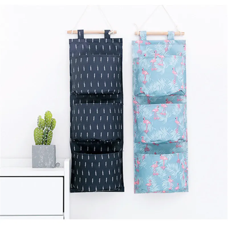 

Printed Style Storage Bag Multifunction Cosmetic Organizer Oxford Sundries Storage Pouch Wardrobe Organizer Hanging Storage