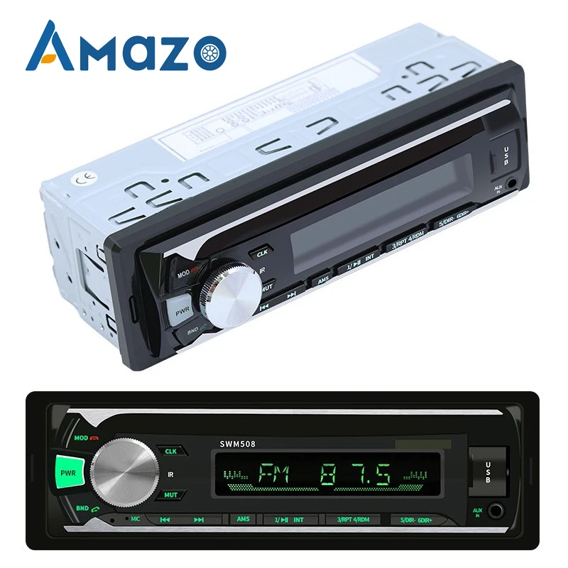 Автомагнитола 1 Din mp3-плеер стерео Bluetooth кардридер AUX RCA аудиовыход 12 В 50 Вт ЖК-экран