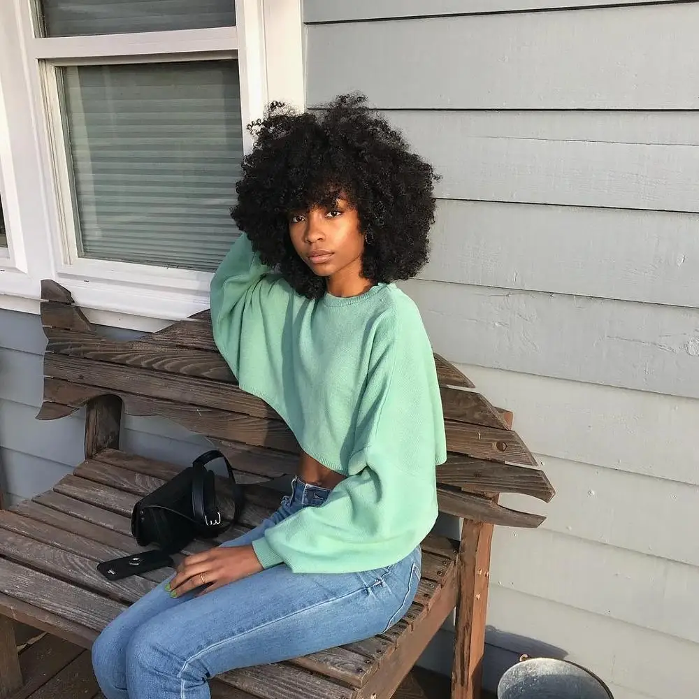 Mongolian Afro Kinky Curly Human Hair Bundles photo review