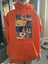 Tops Hoody Spring Harajuku Brown Anime Black Fleece Girls Korean-Style Cartoon Kawaii