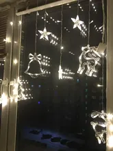 LED Deer Star Moon Curtain Light 220V 110V Christmas Garland String Fairy Lights Outdoor