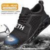 Men's Outdoor Breathable Mesh Steel Toe Anti Smashing Safety Shoes Men's Light Puncture Proof Comfortable Work Shoes Safety Boot ► Photo 2/6