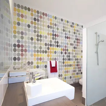 

Wall mural-Colored polka dots - 300x231 cm