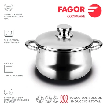 

SILVERINOX pot + lid Ø 20CM stainless steel 18/10 FAGOR