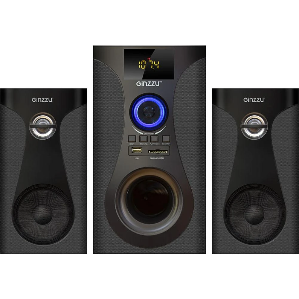 Колонки для компьютера GINZZU GM-425 (мощность 60 Вт; Bluetooth 4.0; фазоинвертор; магнитное экранирование; эквалайзер;