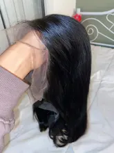 Peluca brasileña recta Bob corto pelucas delanteras de encaje 13x4 frente de encaje pelucas de cabello humano Pre-arrancado con el pelo del bebé estrella del Jazz no Remy