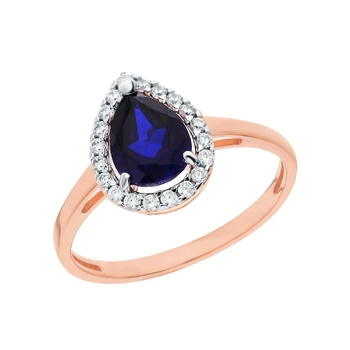 

Gold ring with sapphires and cubic zirconia sunlight sample 585