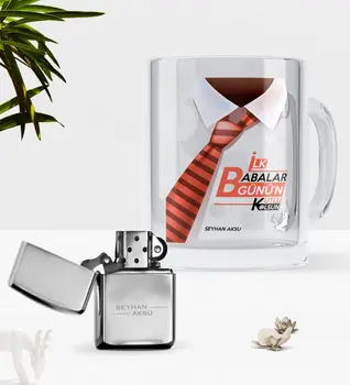 

Personalized First Parents Happy Glass Mug Cup Gasoline Lighter Set-4