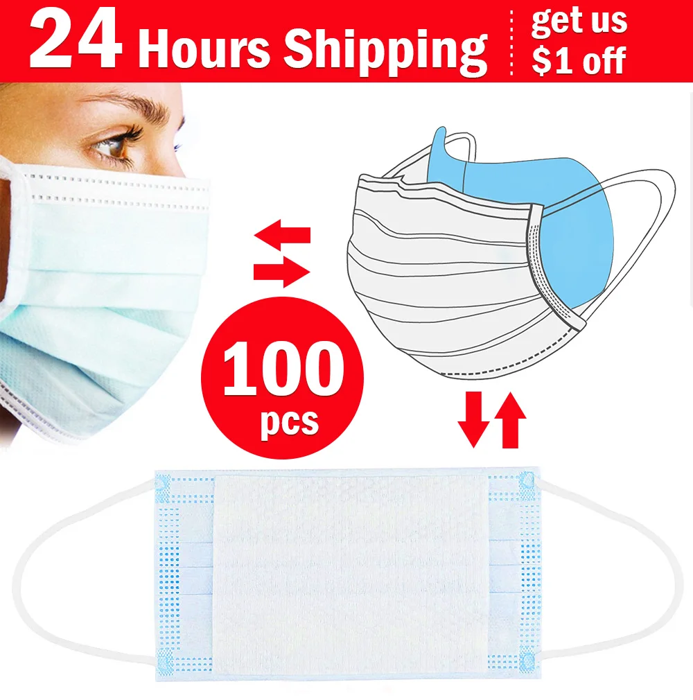 

100pc 3Layer Disposable Masks Gasket Safe Anti Dust Breathable Mouth Face Mask Replacement Pad Comfortable Filter Protection Pad