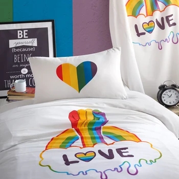 

LadyModa Bed Linen Set | Love is Love Luxury Ranforce Bedding Set Twin/Full/Queen/King Size 3/4/5pcs Duvet Cover Set from Turkey