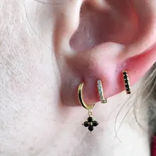 CANNER-pendientes redondos de Plata de Ley 925 auténtica para mujer, Micro incrustaciones, aros, joyería de diamante de circonio, 6, 7, 8, 9mm