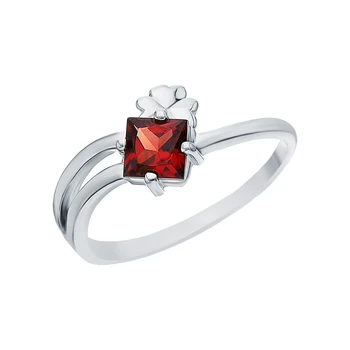 

Silver ring with Garnet sunlight sample 925