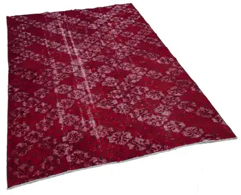 

152x220 Cm Red Handmade Over Dyed Rug-5x7 Ft