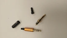 10 unids/lote de Conector estéreo de 3,5mm con cola protectora, chapado en oro, 3 polos, conector macho de 3,5mm, conector para auriculares, DIY