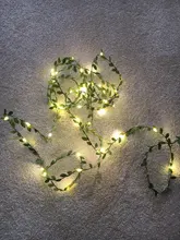 Tiny leaf garland fairy light decor LED Copper Wire string lights for Wedding forest