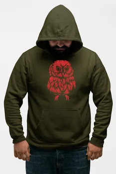 

Angemiel Wear Red Cute Owl Men 'S Hooded Sweatshirt