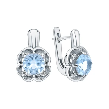 

Silver earrings with Topaz and cubic zirconia sunlight sample 925