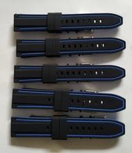 Correa de silicona suave para reloj deportivo para hombre, banda de repuesto de 20mm, 22mm, 24mm y 26mm para buceo, resistente al agua