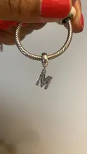 Letter Charms Beads Necklace Bracelet Alphabet 925-Sterling-Silver Original Pandora Jewelry-Making