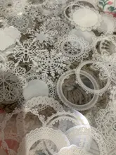 50 unids/pack de encaje blanco transparente caja Kawaii decoración pegatinas planificador Scrapbooking papelería japonesa diario pegatinas