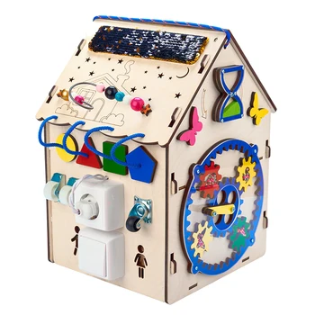 

Бизиборд Бизидомик для детей AliceToys Модель 3 со светом