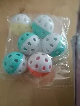 6 uds juguetes para bolas de gatos con campana anillo jugando masticar juguetes de cero de bola de plástico interactivo juguetes entrenar gatos Gato de