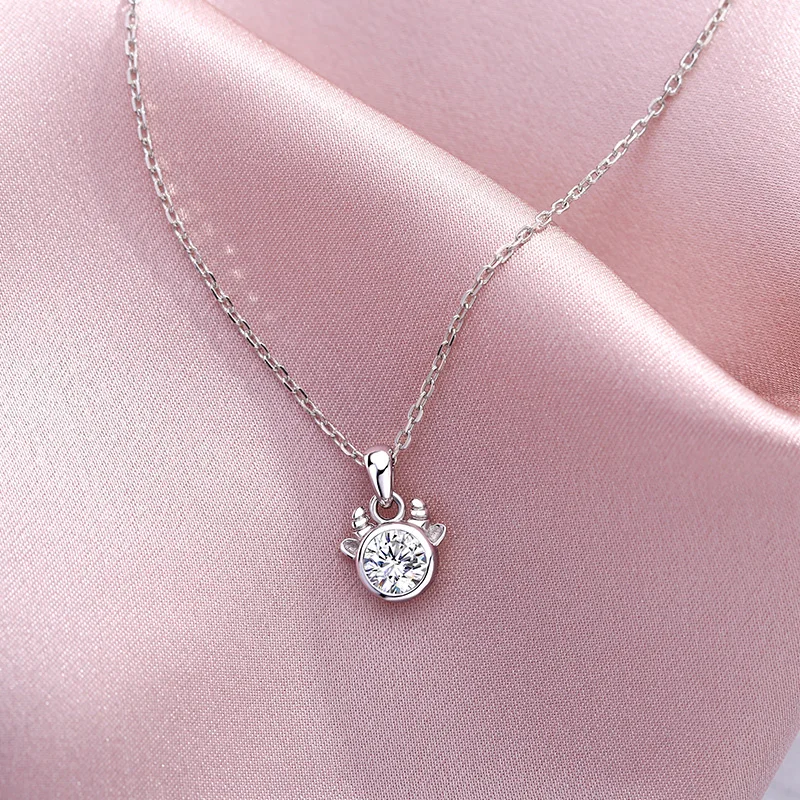 

TS-XL015 High Quality Original Cute Spanish Bear Gemstone Pendant Necklace Fit Jewelry Women Jewelry Sterling Silver Necklace