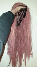 Wignee-Peluca de cabello sintético para mujer, cabellera artificial largo liso de color rosa para Cosplay, fiesta, a diario, resistente al calor, sin pegamento