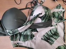 Swimwear Women Swimsuits Bikinis-Set Bathing-Suit Biquini Beach-Wear Leaf-Print Riseado