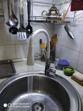 LEDEME-grifo de cocina giratorio de un solo orificio, mezclador de agua de goma de 360 grados, color blanco y negro, L4199