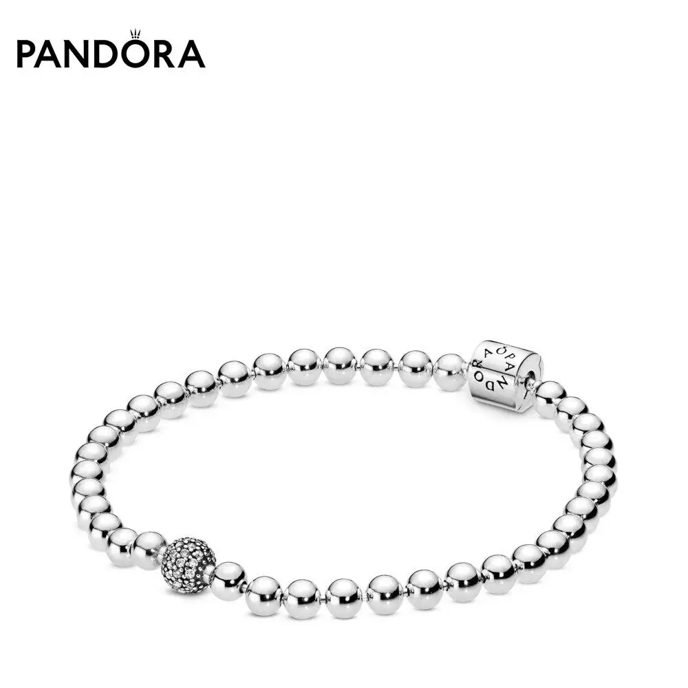 Браслет PANDORA Сферы серебро 925 прозрачный цирконий оригинал | Украшения и