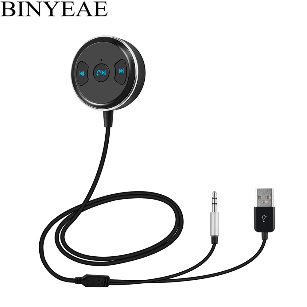 Bluetooth 4,1 Handsfree Aux USB автомобильный комплект беспроводной стерео музыкальный приемник 3,5 мм авто аудио адаптер Поддержка IOS Siri - Название цвета: Black