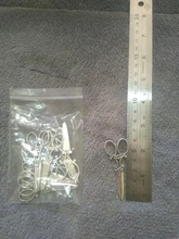 10 Uds. De dijes de tijeras de coser, 61x25mm, colgantes de Color plateado Bronce Antiguo, fabricación artesanal, joyería de bronce tibetano