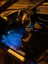 Lámpara led ambiental para coche, luces decorativas para interior, control remoto inalámbrico de música, múltiples modos