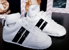 Zapatos de bebé para recién nacidos, zapatillas de Primeros Pasos a rayas, con cordones, de cuero PU, suelas blandas, 0 a 18 meses