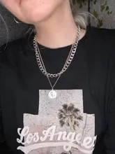 17KM-gargantilla Vintage multicapa con forma de moneda para mujer, collar, cadena gruesa, Color dorado y plateado, retrato de moda, joyería