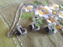 Las mujeres de lujo de Plata de Ley 925 de circón cúbico Collar Sets de pendientes de cartílago Piercing joyería de la boda de diseño de corazón