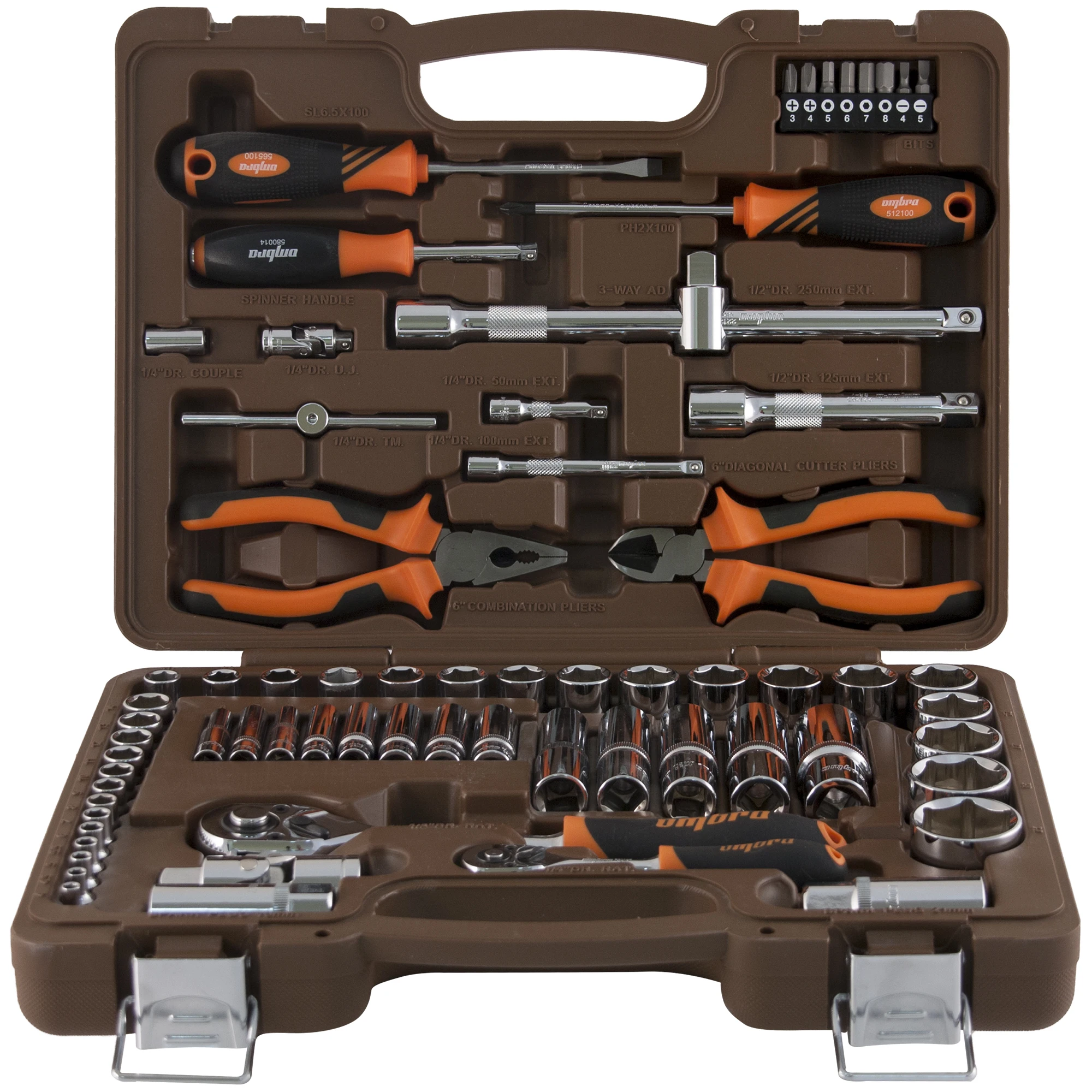 Универсальный набор инструмента Ombra OMT69S, 1/4", 1/2"DR, 69 предметов