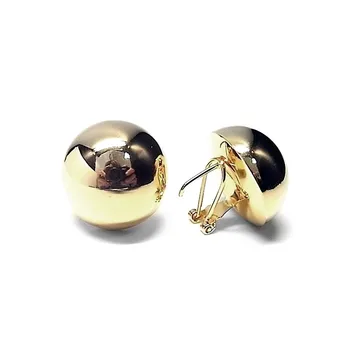 

Sterling silver earrings 925m gold plated half ball lisa 22mm. [AB1323]