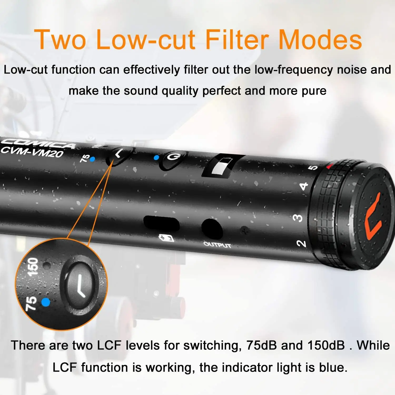 COMICA CVM-VM20 Multi-Functional Super Cardioid Condenser Shotgun Microphone Professional Recording Mic with Bracket