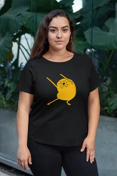 

Angemiel Wear Dancing Jack Black Women Cotton Large Size T-Shirt