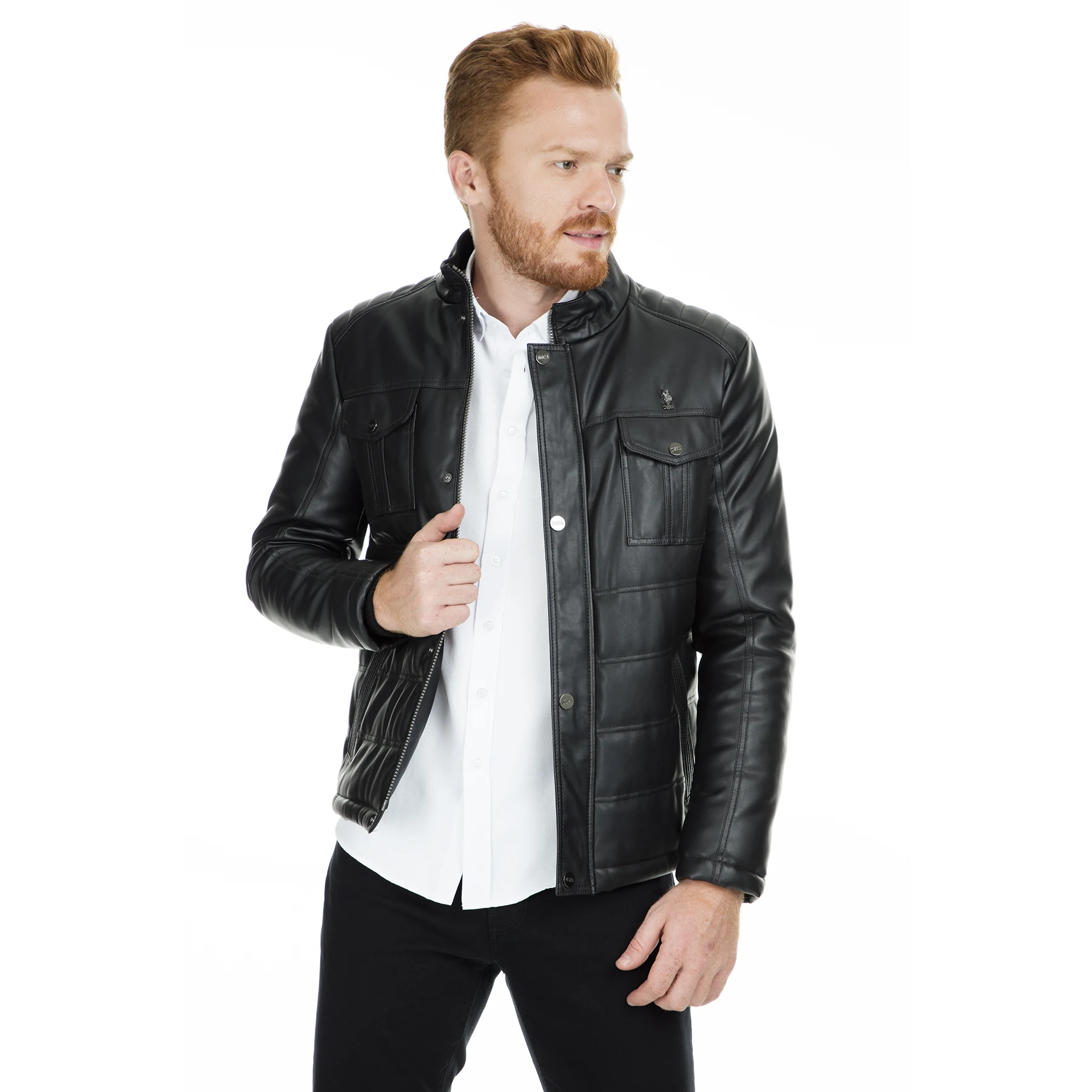 U.S. Polo Faux Leather Jacket MEN 'S 