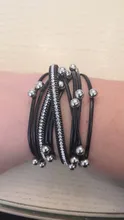 Amorcome Multilayer Leather Bracelets For Women 2020 Trendy Design 4 Colors Beads Charm