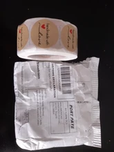 Pegatinas de papel Kraft Natural hechas a mano para embalaje, sello de Gracias pegatina, papelería, 500 Uds.