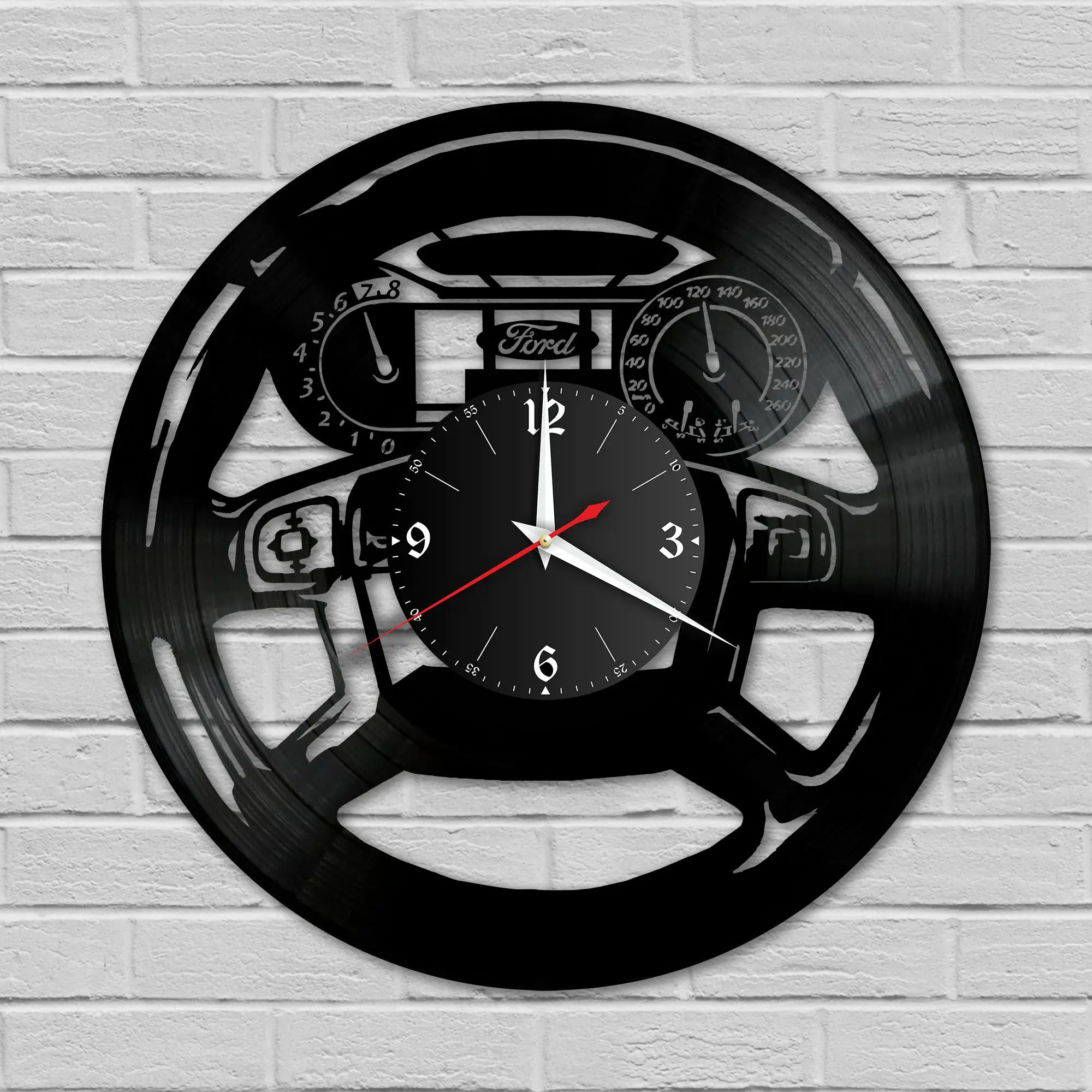 Часы настенные &quotFord (Приборная панель)&quot из винила №1 | Дом и сад