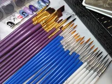 12 Uds. De pinceles de nailon para pintar, accesorios de arte para niños, pincel para pintar con acuarela, artículos de dibujo artístico