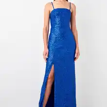 Trendyol Разрезом Вечернее платье с блестками TPRSS19AE0116