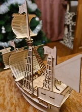 Laser Cutting 3D Wooden Puzzle Sailing Ship Biplane Steam Locomotive Train Toys Assembly